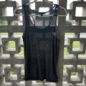 American Eagle Womens Y2k Racer back Tank top Camisole Metallic Gray Size Large